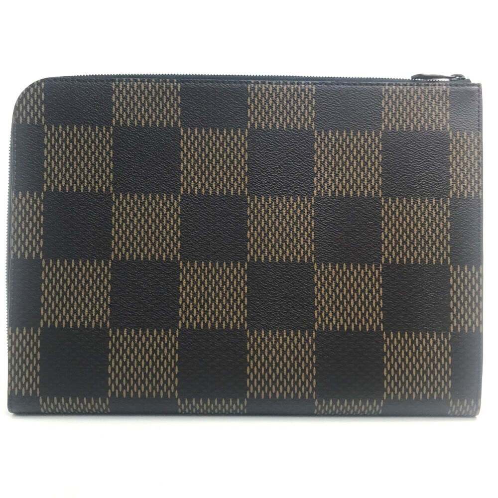 LOUIS VUITTON Brown Damier Canvas Pochette Clutch Bag - Picture 2 of 10